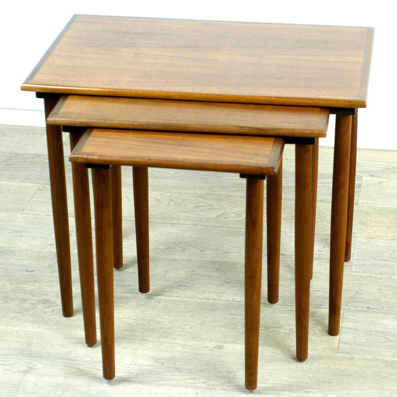 Mid-20th Century Set of Three Scandinavian Modern Teak Nesting Tables