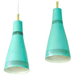 Pair of Kalmar, Cone-Shaped Hanging Lamps