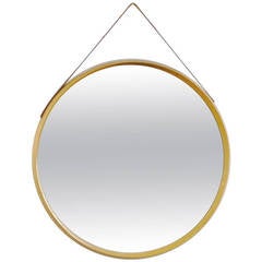 Italian Circular Wooden Wall Mirror