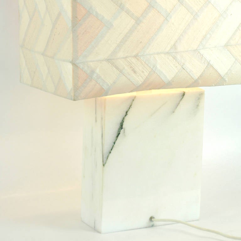 Pair of Huge Carrara Marble Table Lamps by P. Draenert, Germany 1