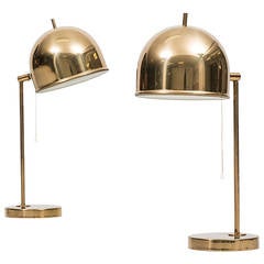 A pair of table lamps in brass by Bergbom in Sweden