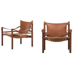 Arne Norell Sirocco Easy Chairs in Rosewood by Arne Norell AB in Sweden