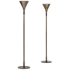 Rare Pair of Floor Lamps or Uplights from 1930s by Fog & Mørup in Denmark