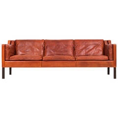 Børge Mogensen 2213 Leather Sofa by Fredericia Stolefabrik in Denmark