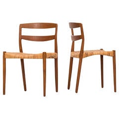 Aksel Bender Madsen and Ejnar Larsen Dining Chairs by Willy Beck in Denmark