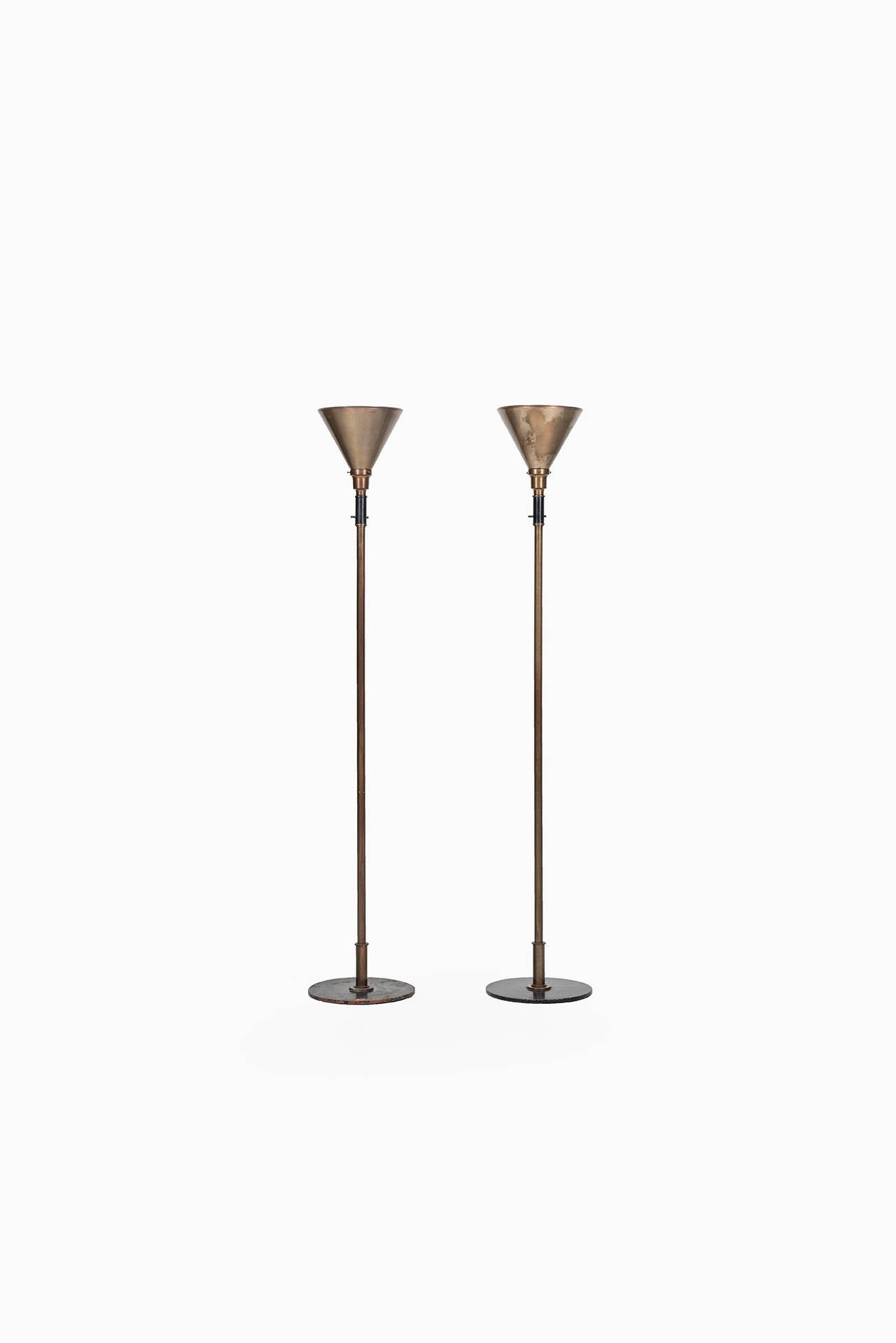 Mid-Century Modern Rare Pair of Floor Lamps or Uplights from 1930s by Fog & Mørup in Denmark