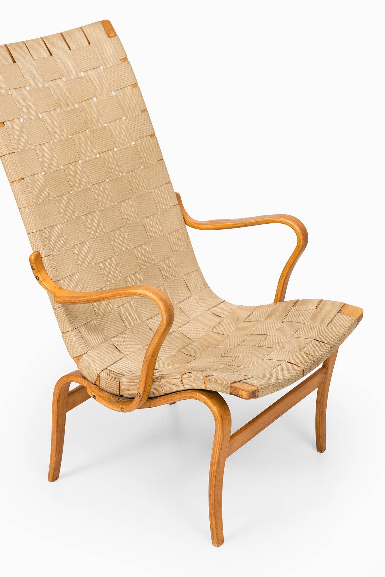 Swedish Bruno Mathsson High-Back Eva Chair, Produced by Karl Mathsson in Sweden