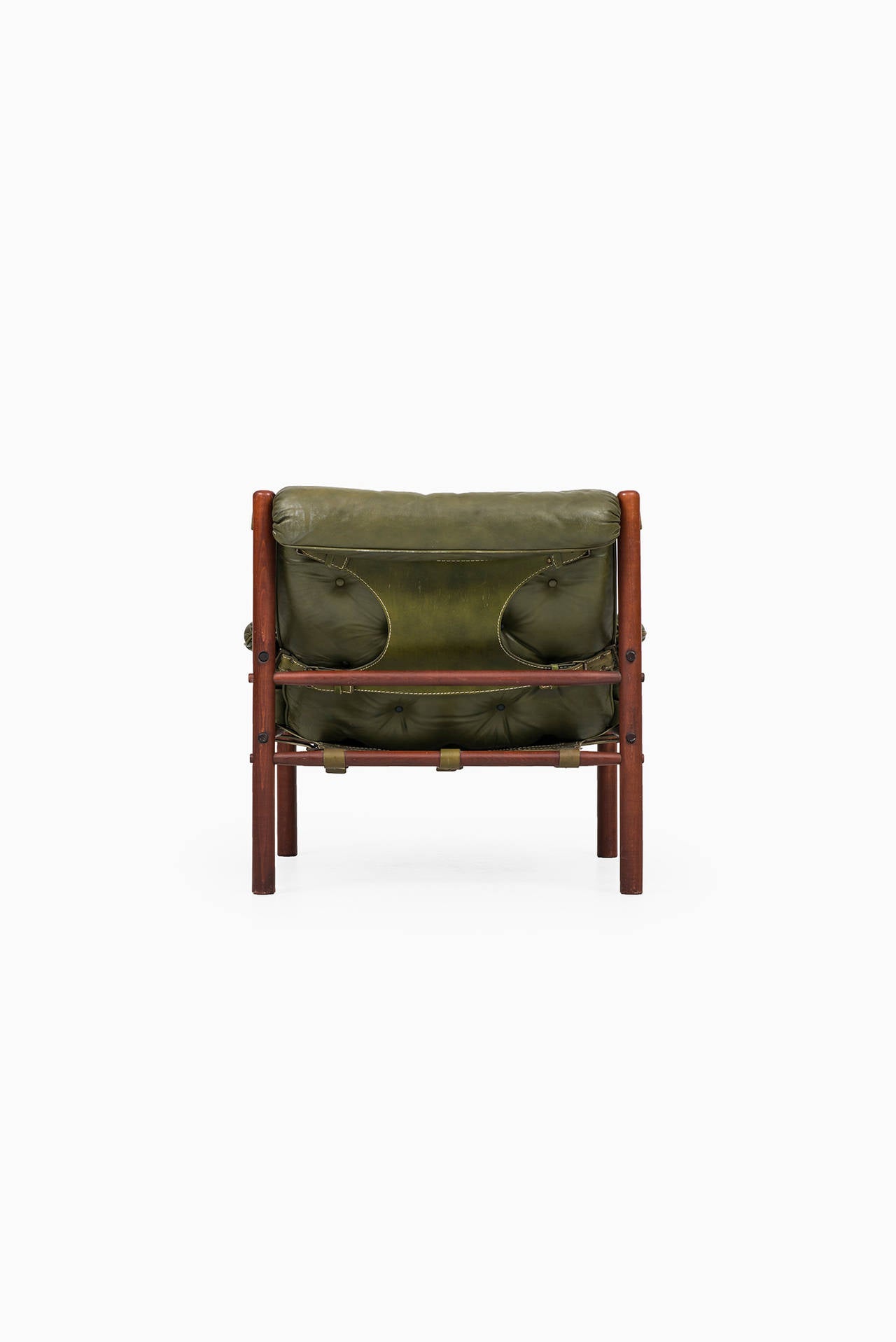 Mid-20th Century Arne Norell Easy Chairs in Green Tufted Leather by Norell AB in Sweden