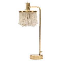Hans-Agne Jakobsson Table or Desk Lamp in Brass and Fabric