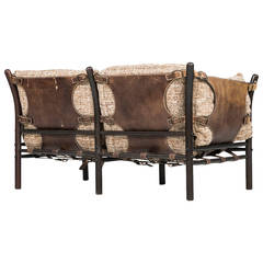 Arne Norell Ilona Sofa in Brown Leather by Arne Norell AB in Sweden