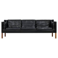 Børge Mogensen 2213 Leather Sofa by Fredericia Stolefabrik in Denmark