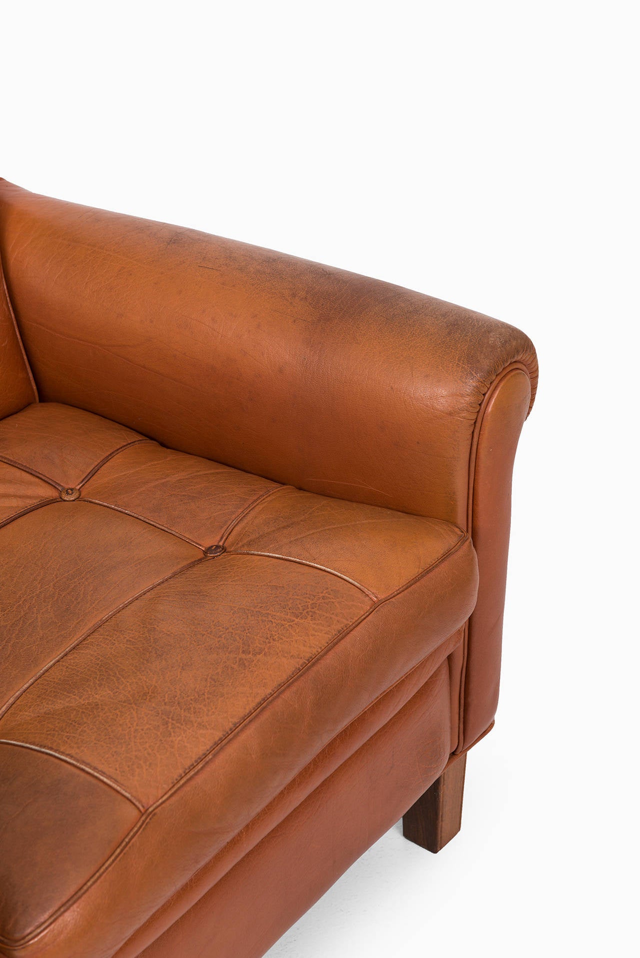 Arne Norell Easy Chairs in Brown Buffalo Leather 3