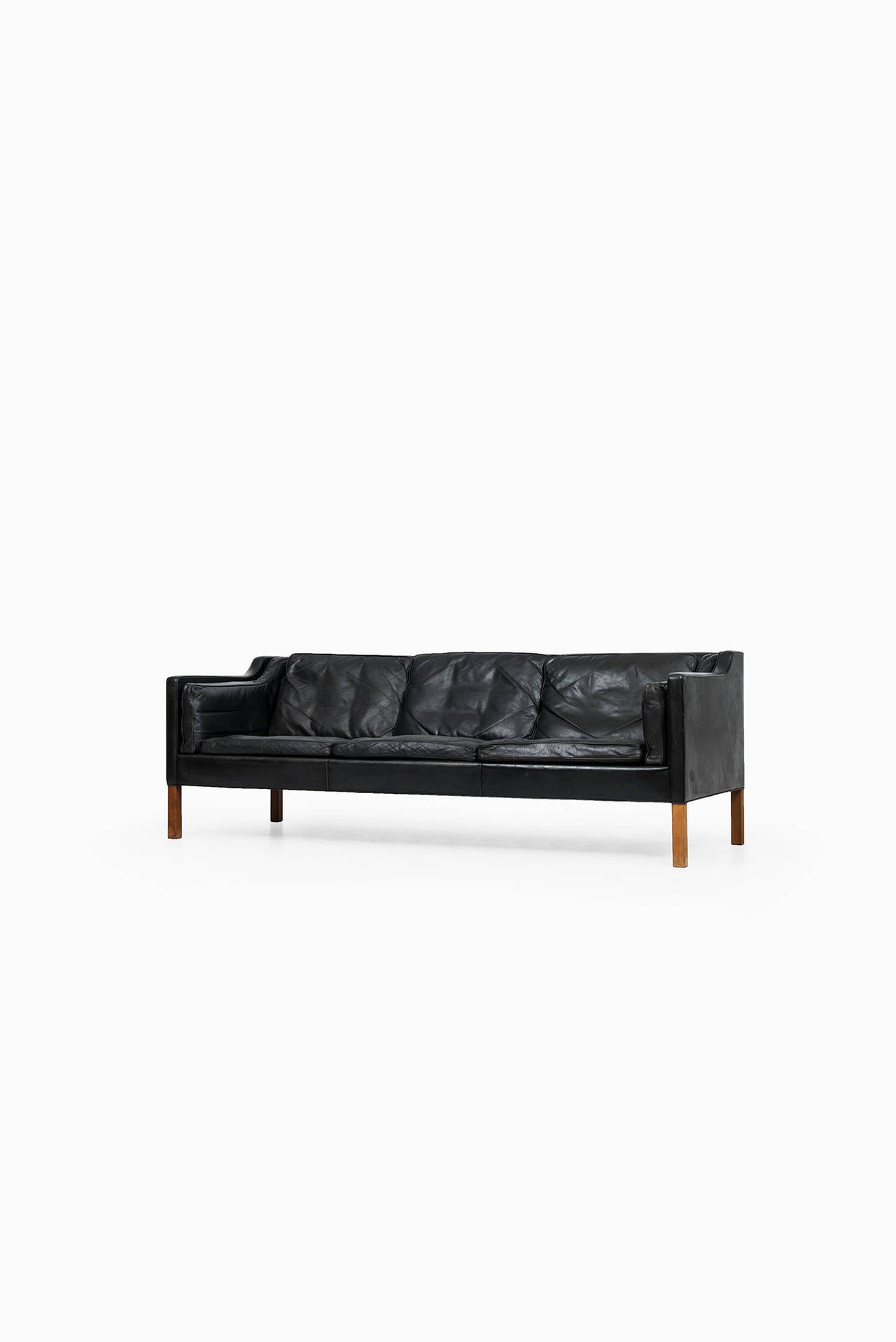 Danish Børge Mogensen 2213 Leather Sofa by Fredericia Stolefabrik in Denmark