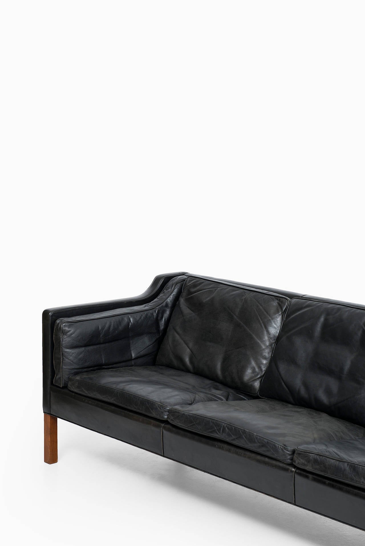 Mid-20th Century Børge Mogensen 2213 Leather Sofa by Fredericia Stolefabrik in Denmark