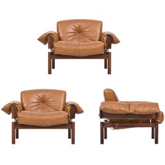 Rare Set of Three Percival Lafer Easy Chairs by Lafer MP in Brazil