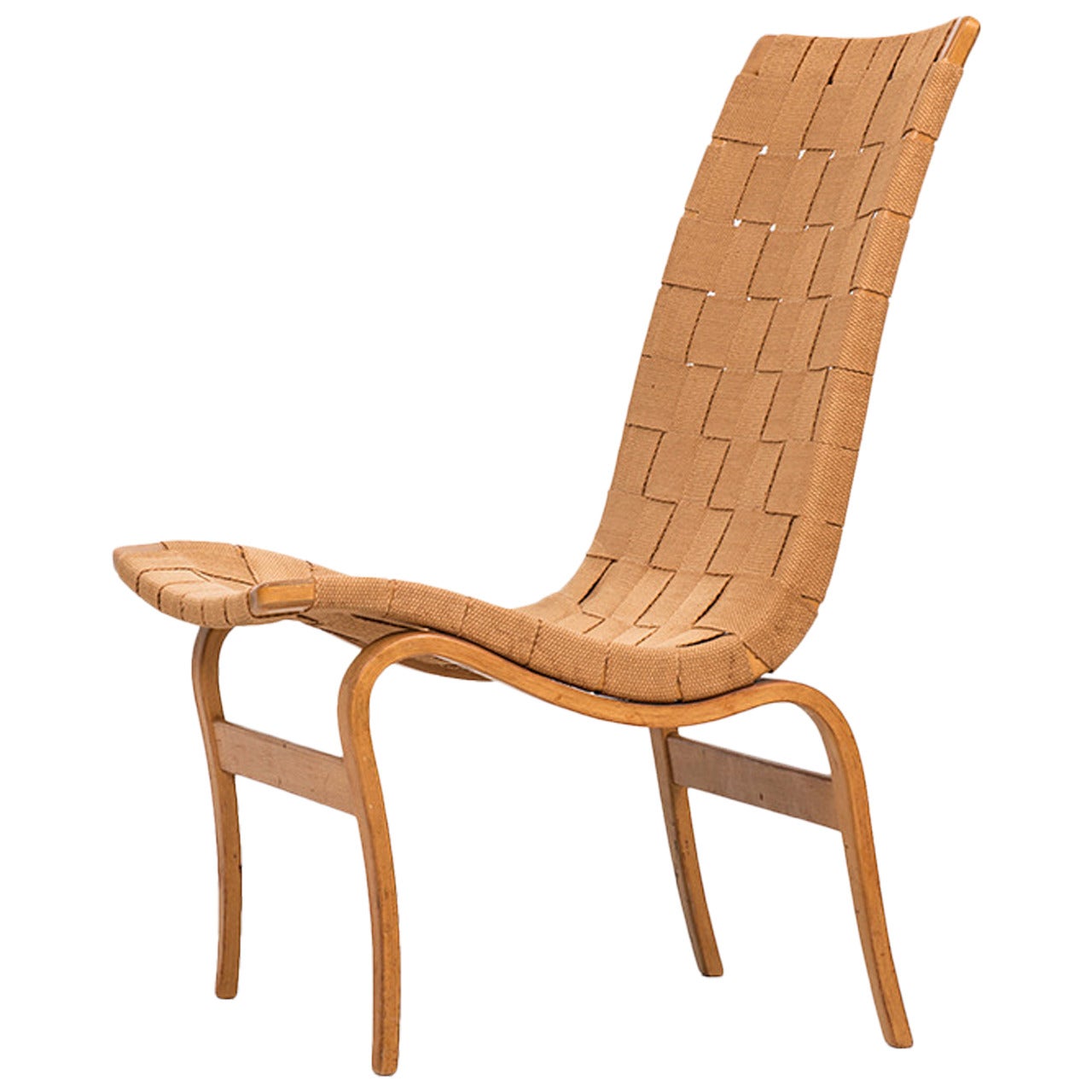 Bruno Mathsson Easy Chair Produced by Karl Mathsson in Värnamo, Sweden