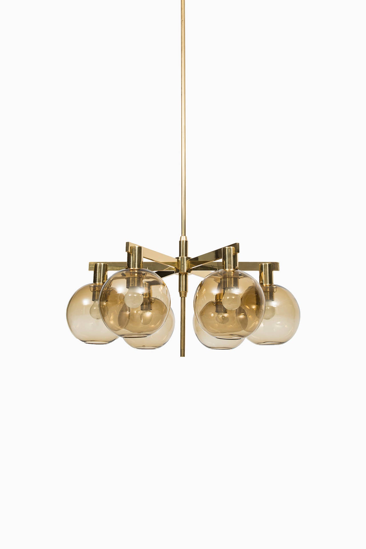 A pair of big ceiling lamps designed by Hans-Agne Jakobsson. Produced by Hans-Agne Jakobsson in Markaryd, Sweden.