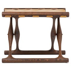 Poul Hundevad Stool, Model Guldhøj (PH 43) in Wengé and Olive Leather 8