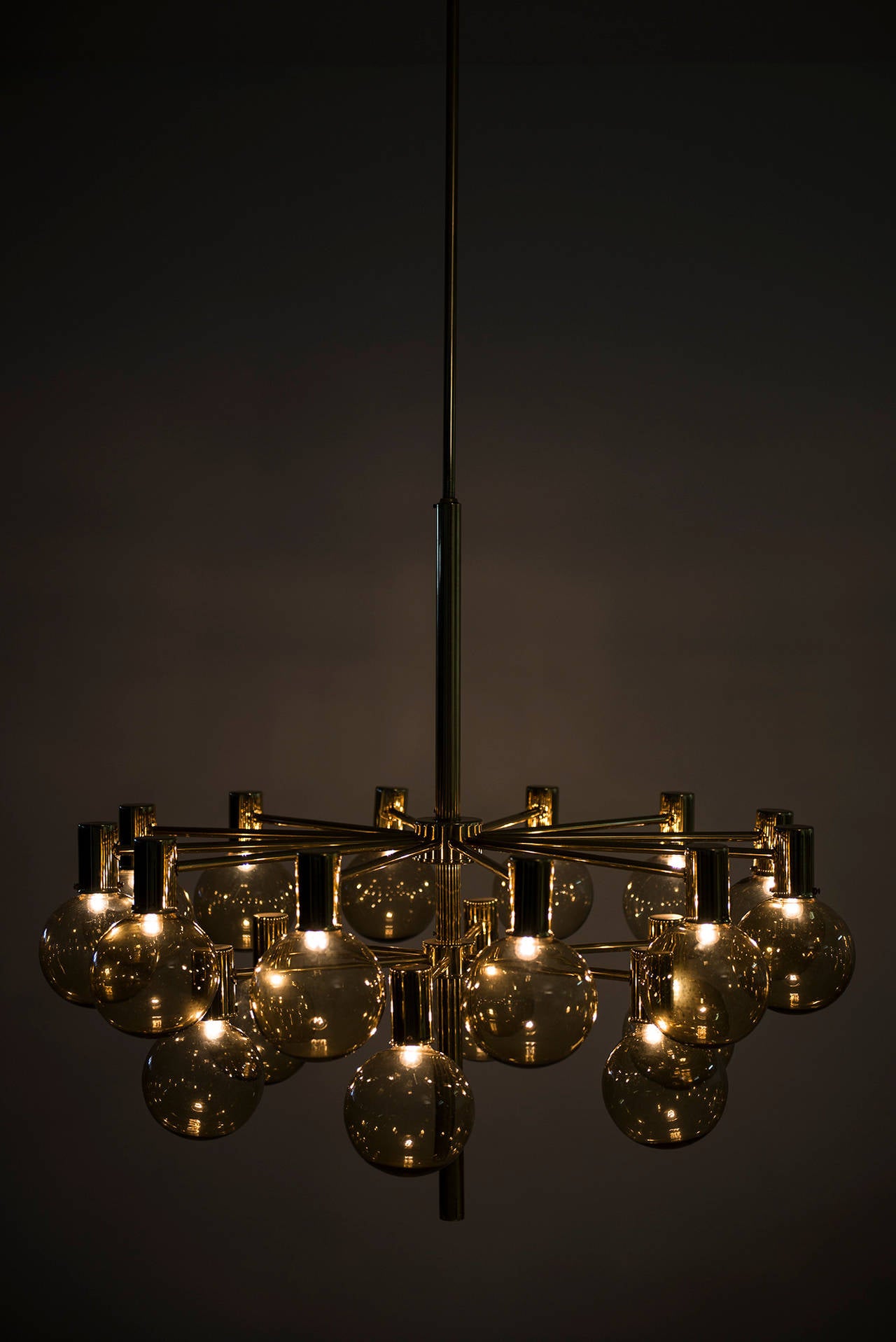 Mid-20th Century Hans-Agne Jakobsson Ceiling Lamps in Brass and Glass