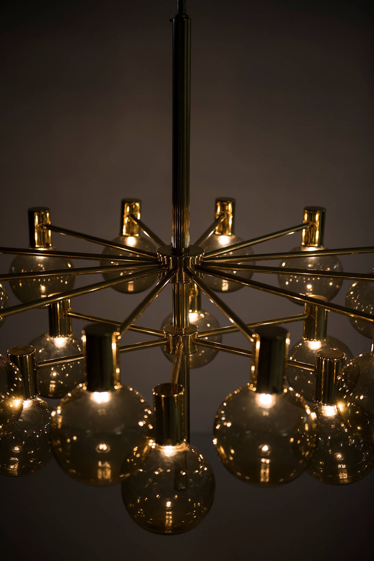 Swedish Hans-Agne Jakobsson Ceiling Lamps in Brass and Glass