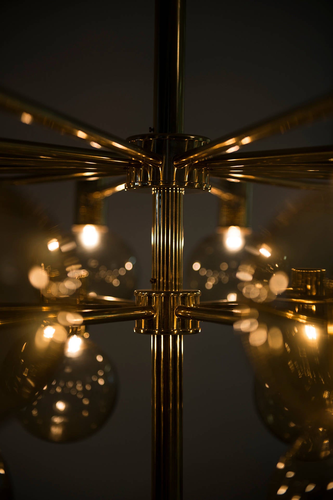 Hans-Agne Jakobsson Ceiling Lamps in Brass and Glass 1
