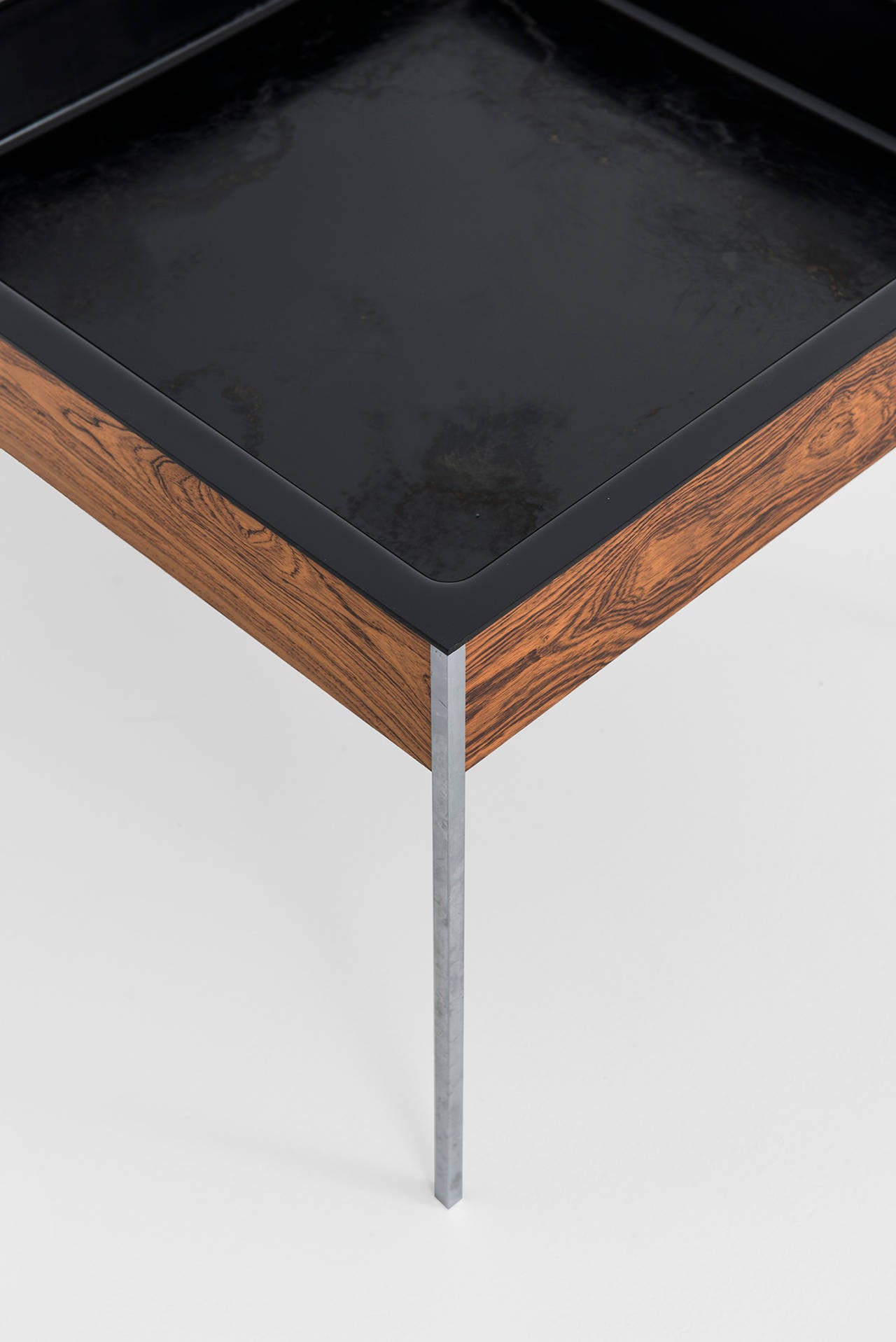 Mid-20th Century Uno & Östen Kristiansson Plant Stand in Rosewood and Steel