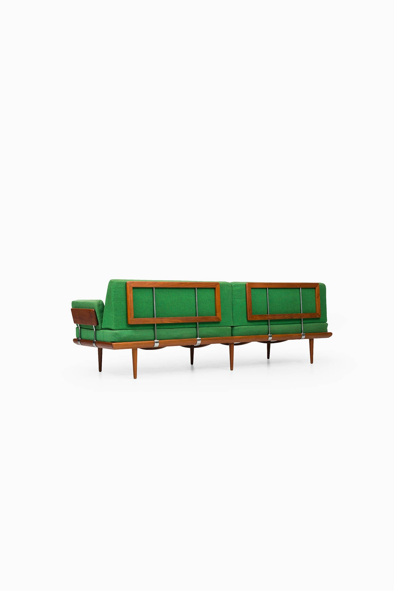 Rare long sofa model Minerva designed by Peter Hvidt & Orla Mølgaard-Nielsen. Produced by France & Son in Denmark.