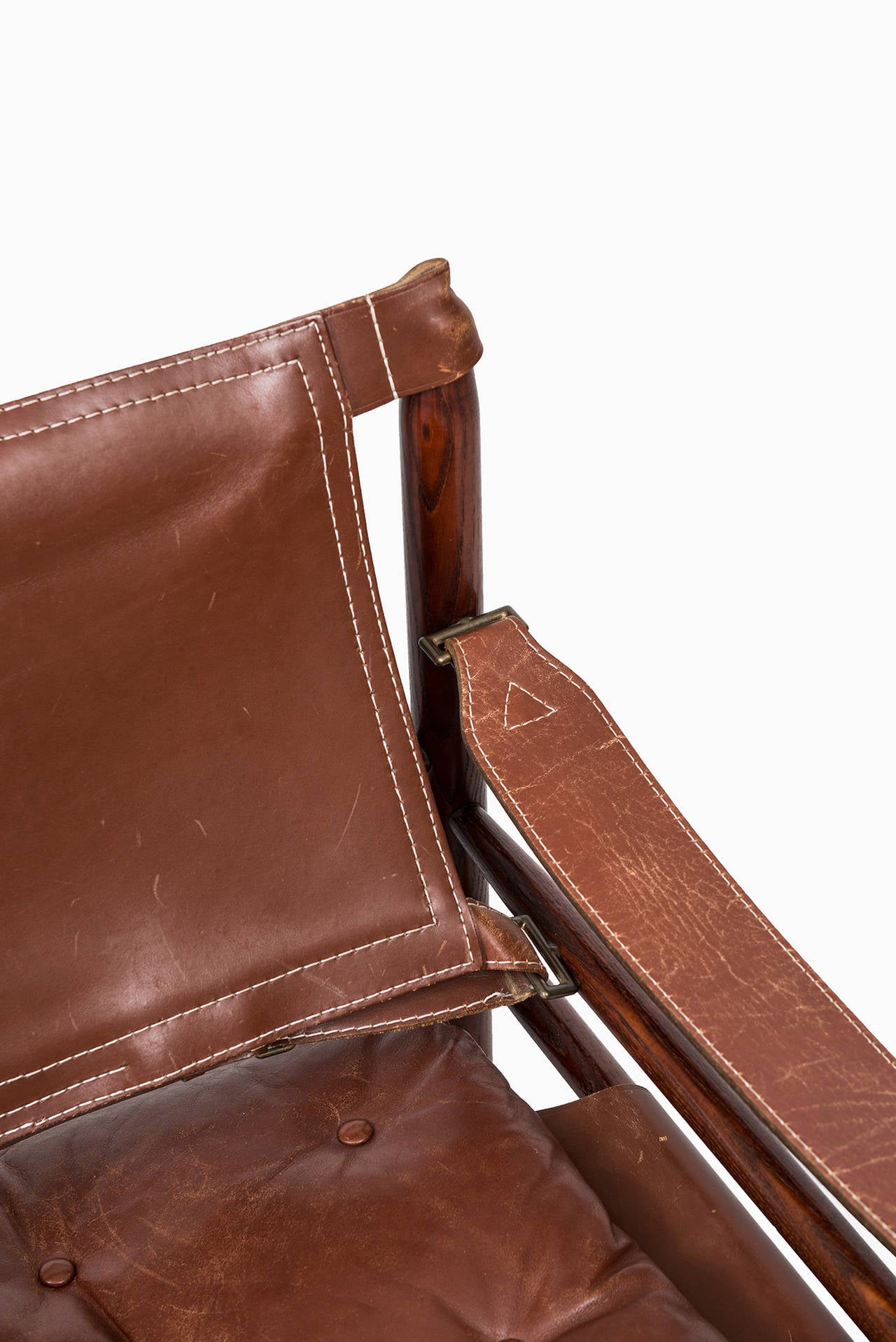 Ash Arne Norell Sirocco Easy Chairs in Brown Leather