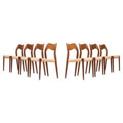 Niels O. Møller Dining Chairs, Model 71 by J.L Møllers møbelfabrik in Denmark