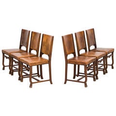Set of Six Jugend or Art Deco Dining Chairs from Sweden