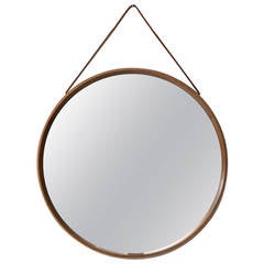 Uno and Östen Kristiansson Round Mirror by Luxus in Vittsjö, Sweden