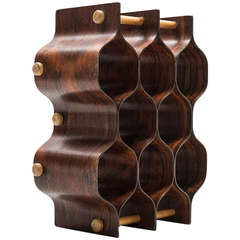 Torsten Johansson Bottle Rack in Rosewood by Ab Formträ In Sweden