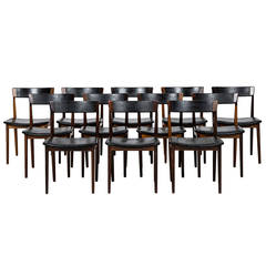 Henry Rosengren Hansen dining chairs model 39 by Brande møbelfabrik