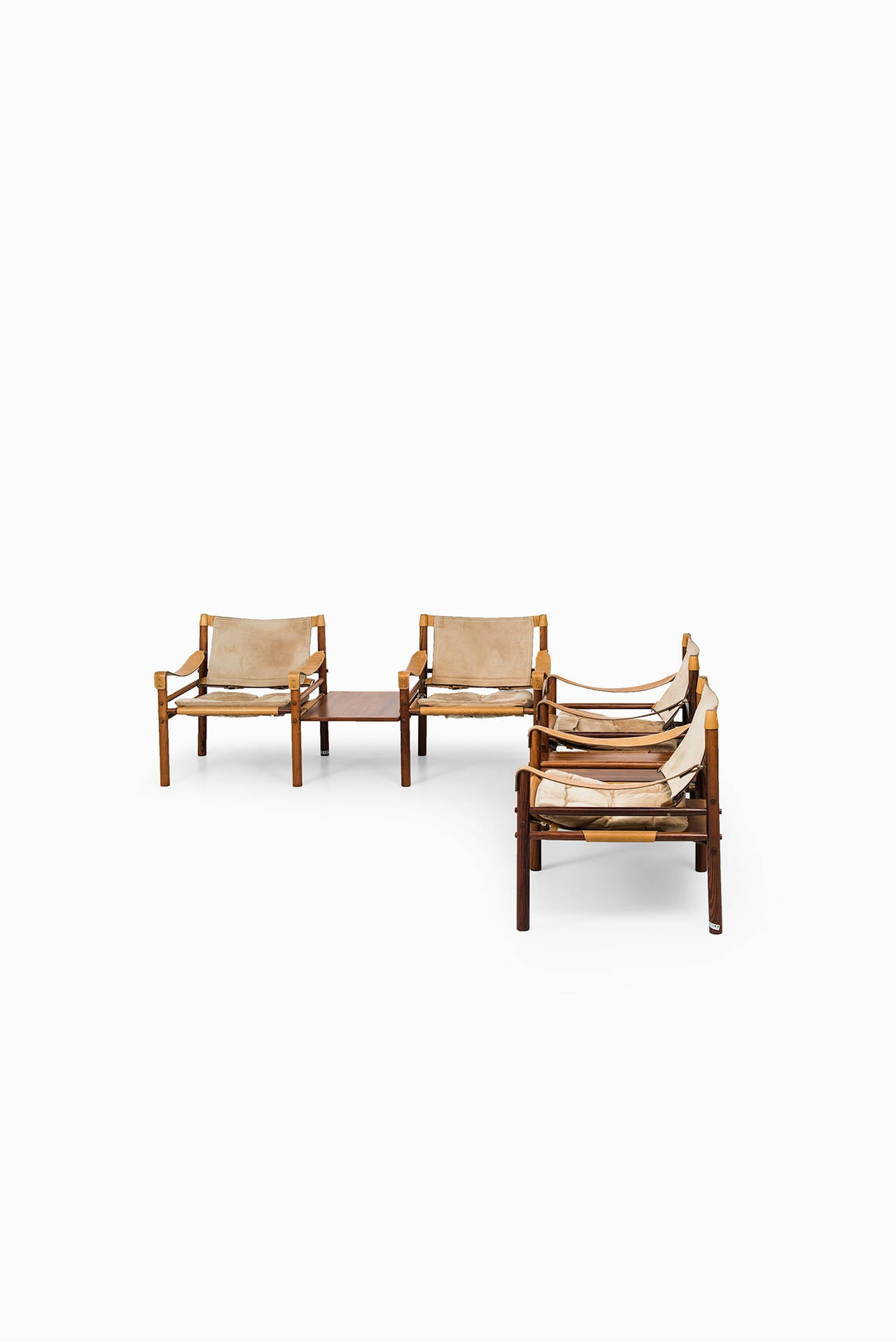 Arne Norell easy chairs model Sirocco with side tables in rosewood 2