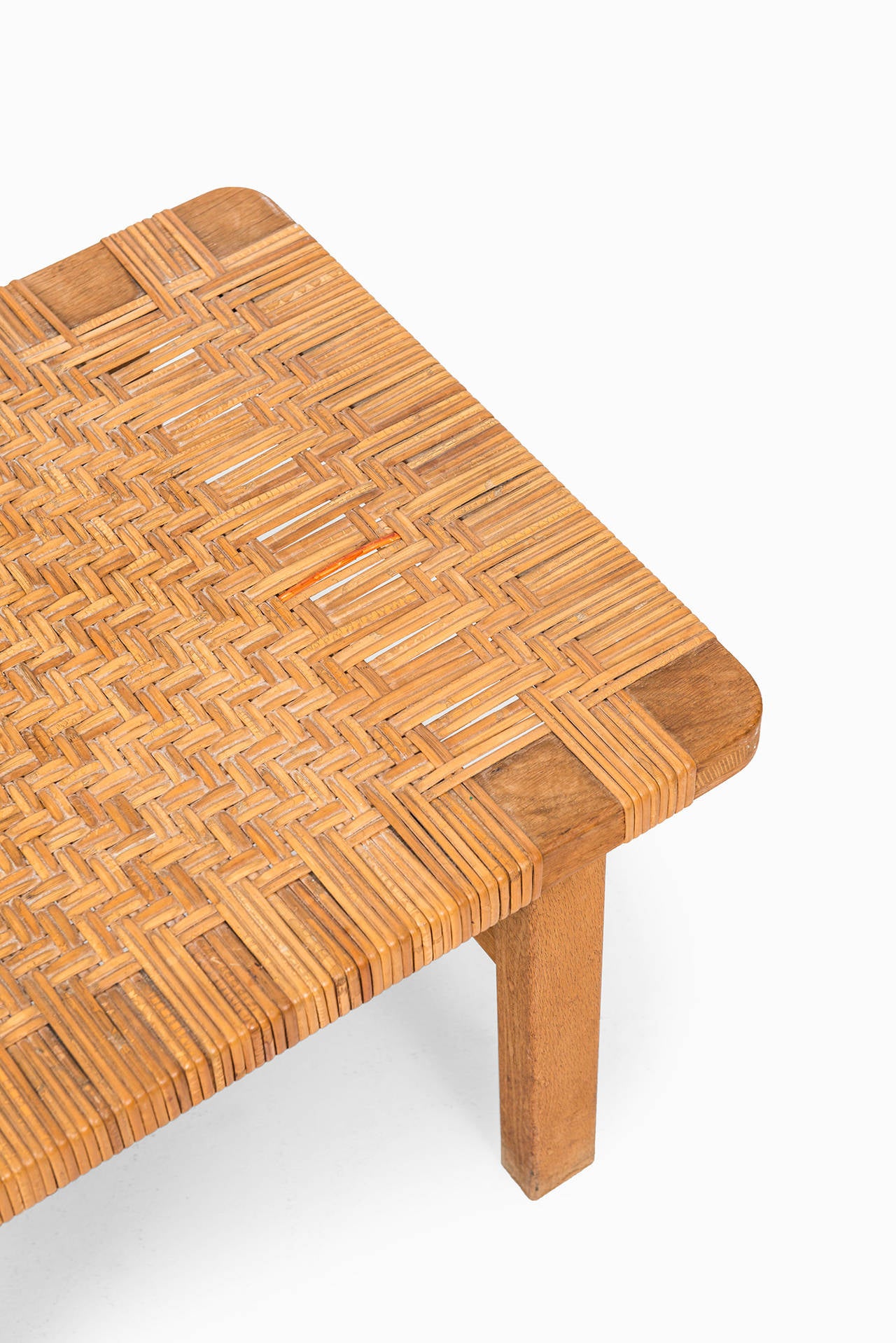 Mid-Century Modern Børge Mogensen Side Tables in Woven Cane by Fredericia in Denmark