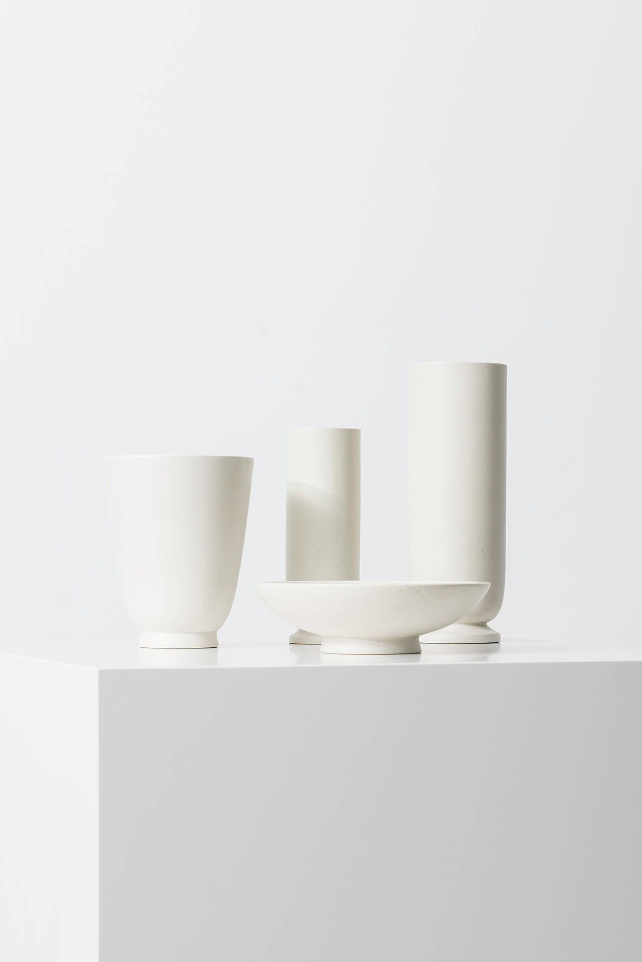 Mid-Century Modern Wilhelm Kåge Stoneware Vases by Gustavsberg in Sweden