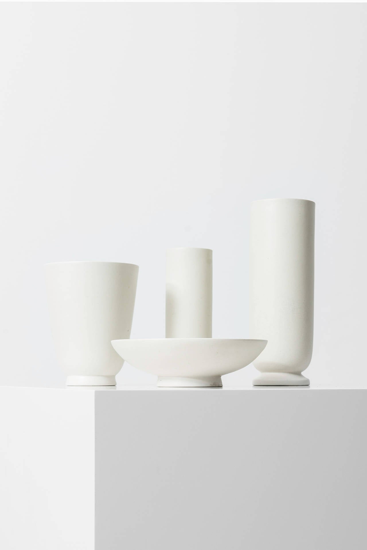 Swedish Wilhelm Kåge Stoneware Vases by Gustavsberg in Sweden