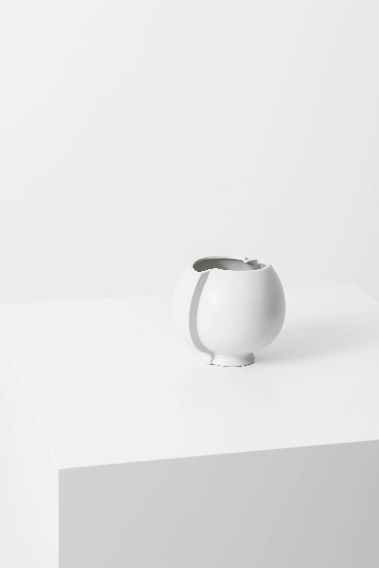 Mid-Century Modern Wilhelm Kåge Ceramic Vase Model Surrea by Gustavsberg in Sweden