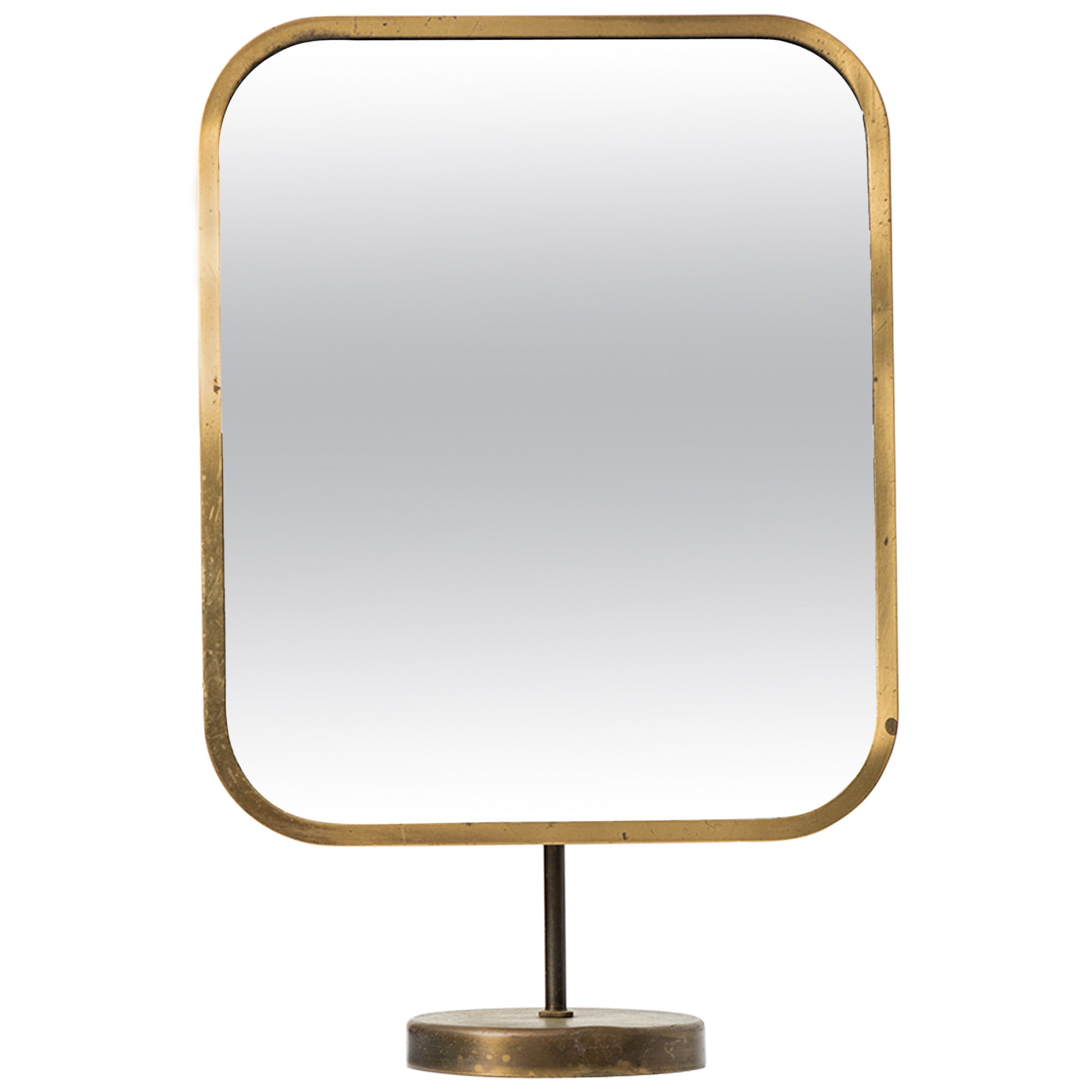 Josef Frank Table Mirror in Brass by Nordiska Kompaniet in Sweden