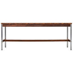 Rosewood Coffee Table with Steel Legs Produced by HMB Möbler in Sweden