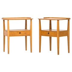 Pair of Freestanding Bedside Tables by Nordiska Kompaniet in Sweden 11