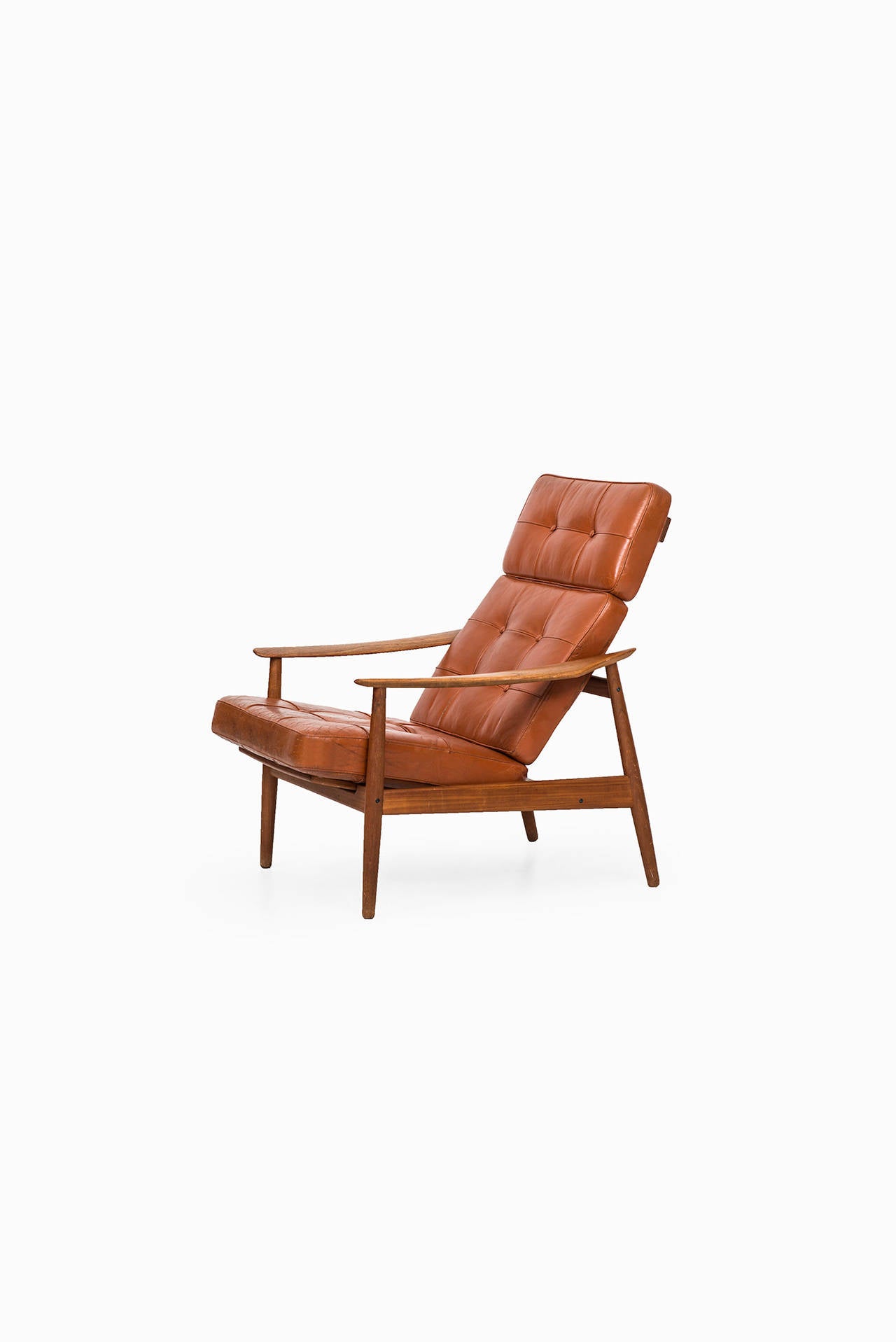Leather Arne Vodder Easy Chair Model FD-164 by France & Daverkosen