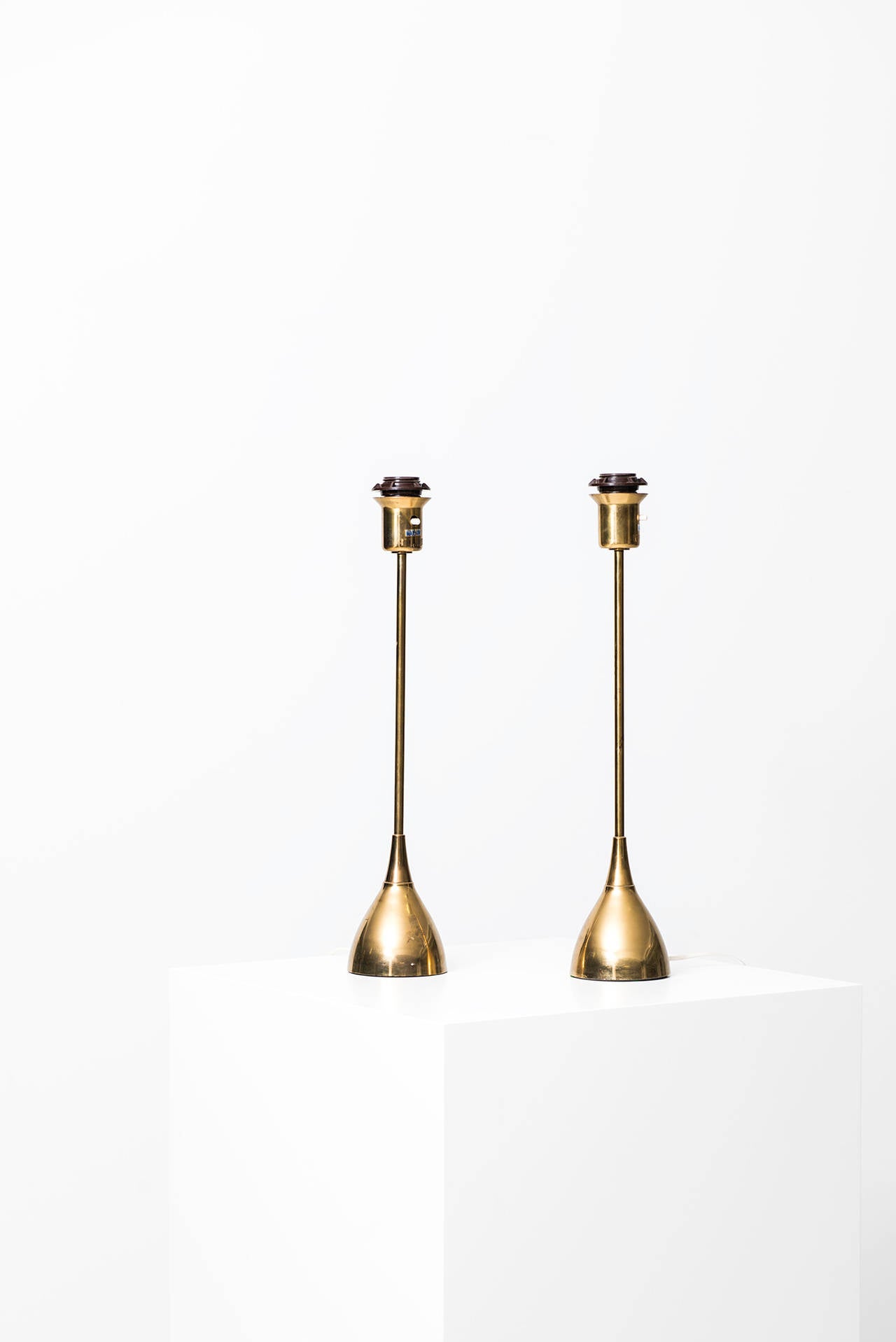 Mid-Century Modern Mid Century Table Lamps in Brass by Glasmäster in Markaryd, Sweden