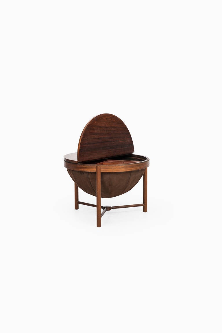 Rosewood Rastad and Relling Side or Sewing Table by Rasmus Solberg in Norway