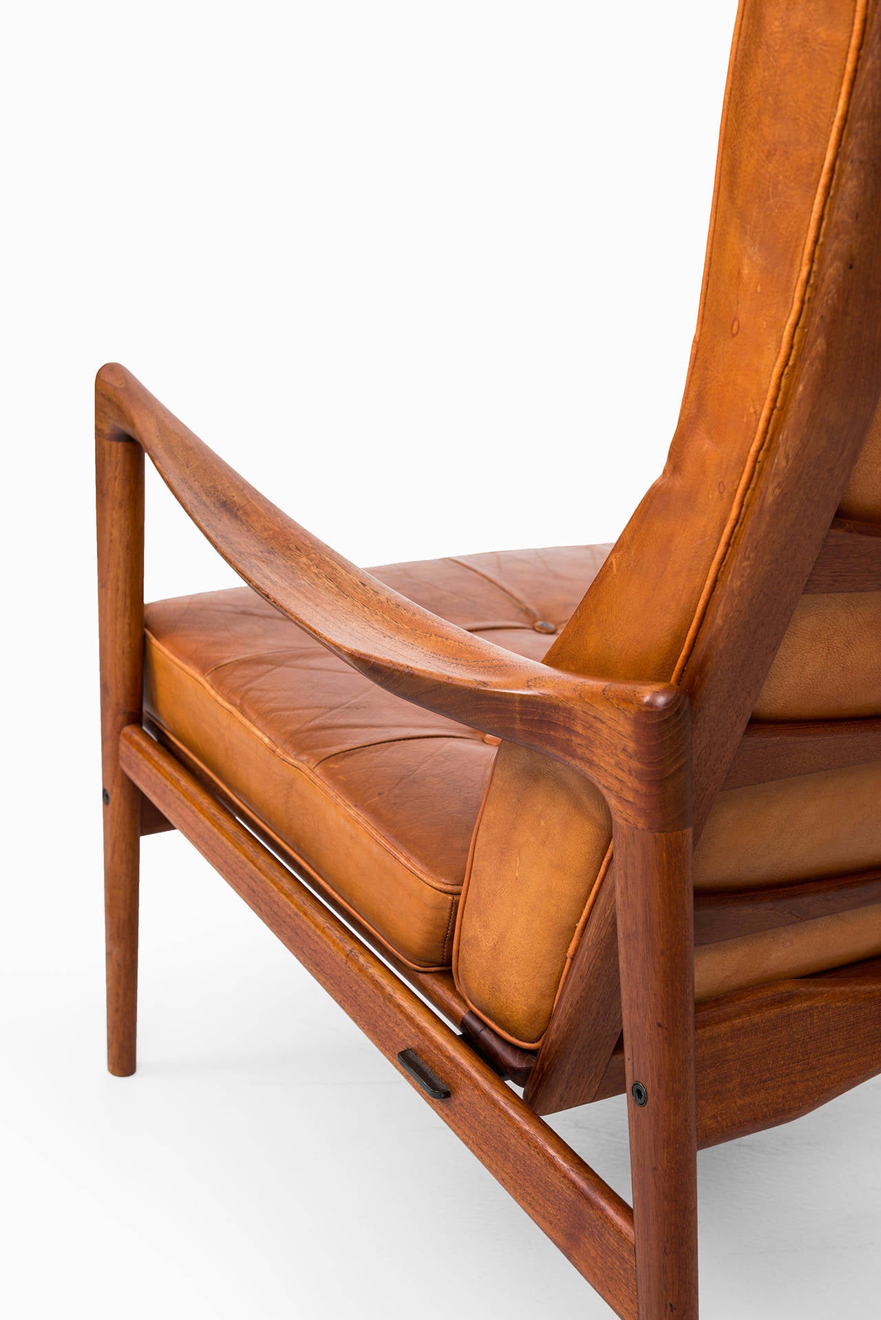 Leather Ib Kofod-Larsen Easy Chair Model Örenäs by OPE in Sweden
