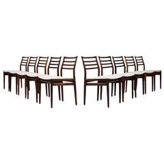 Erling Torvits set of 10 dining chairs by Sorø stolefabrik in Denmark