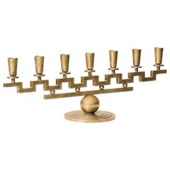Lars Holmström Candlestick in Brass Produced in Arvika