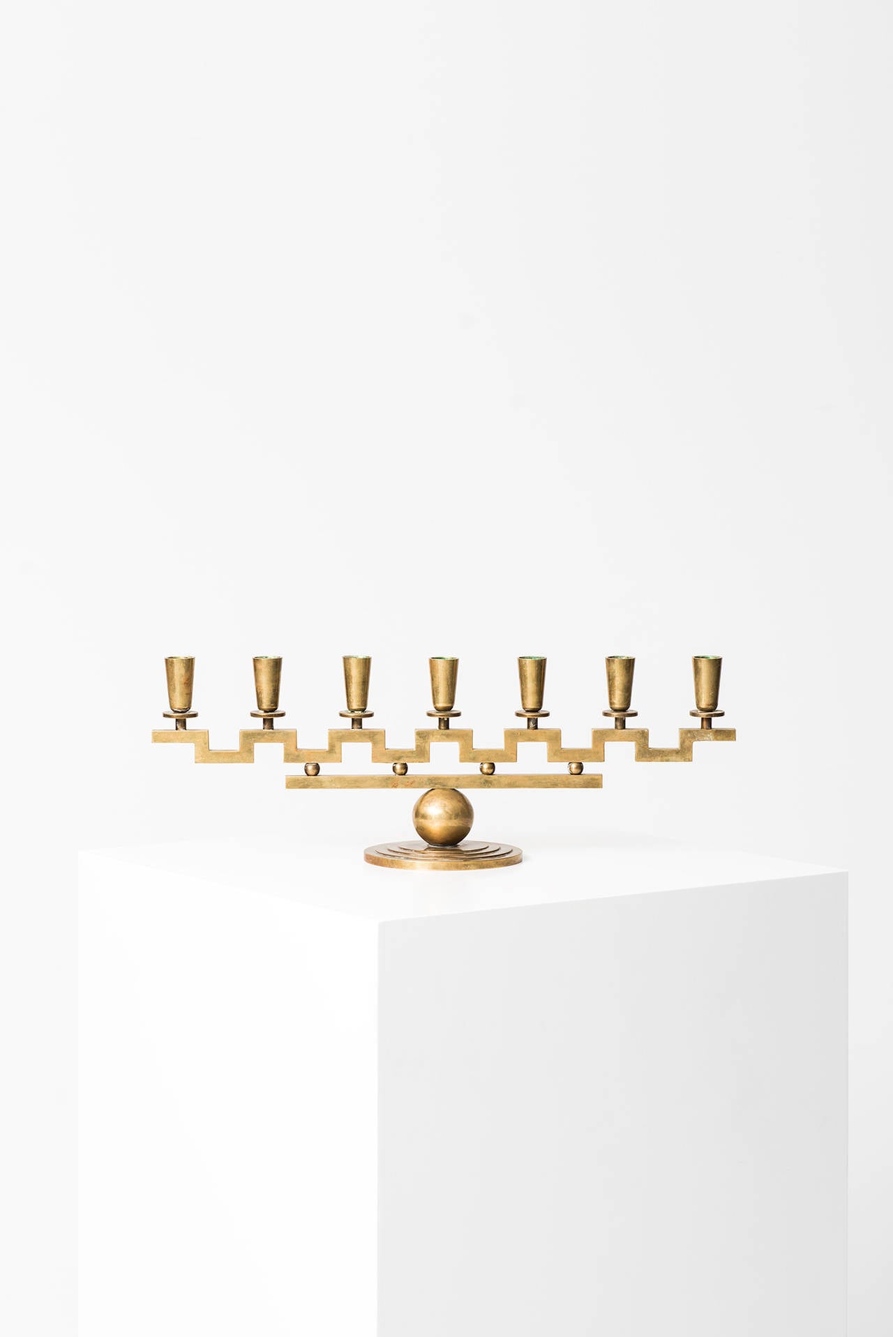 Rare candlestick designed by Lars Holmström. Produced in his own workshop in Arvika, Sweden.