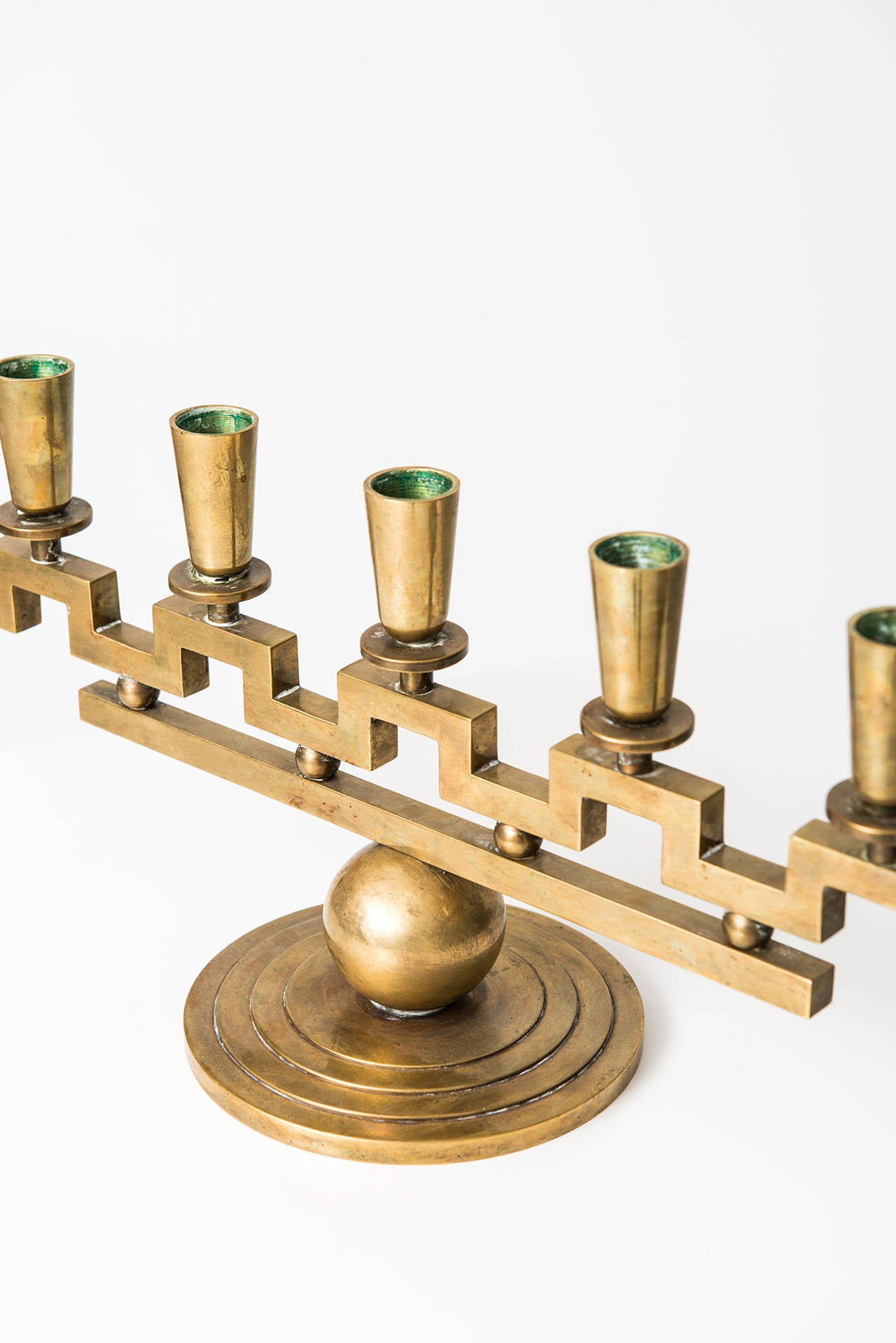 Swedish Lars Holmström Candlestick in Brass Produced in Arvika