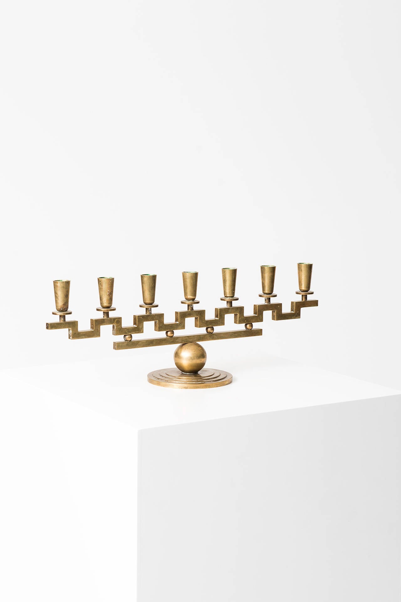 Mid-20th Century Lars Holmström Candlestick in Brass Produced in Arvika